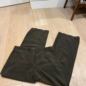 Green suede trouser - Coldwater Creek size 14 - wide leg olive